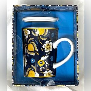 Vera Bradley Blue Porcelain Mug with Cover